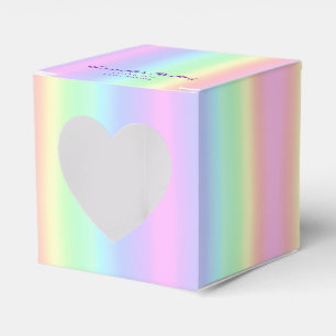 Caja Para Regalos Pastel Gradiente Arcoiris Cumpleaños Gracias Cora
