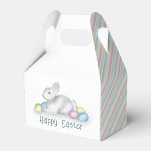 Caja Para Regalos Pastel Happy Easter Bunny Simple Typography