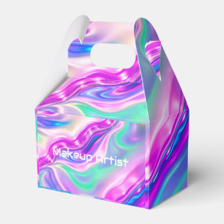 Caja Para Regalos Pastel Holographic Swirl Abstract