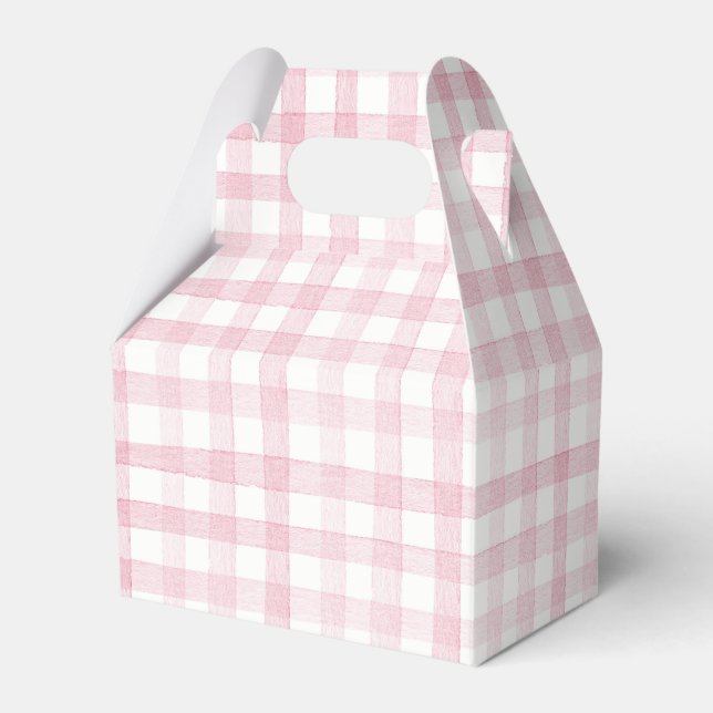 Caja Para Regalos Pastel Light Baby Pink Gingham Check (Front Side)