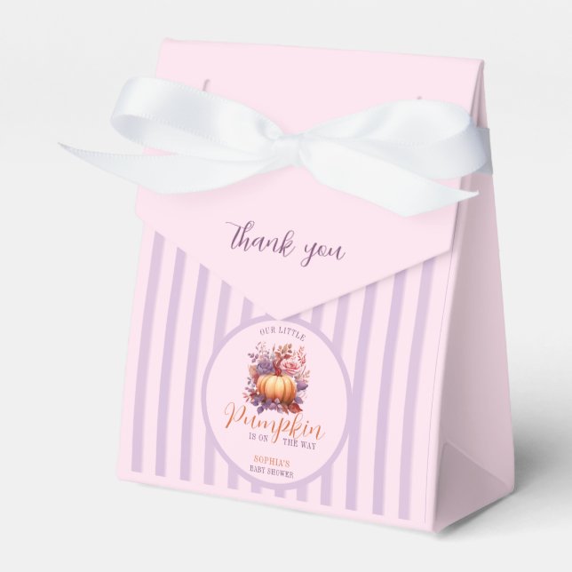 Caja Para Regalos Pastel Lilac Pequeña Calabaza Baby Shower (Front Side)