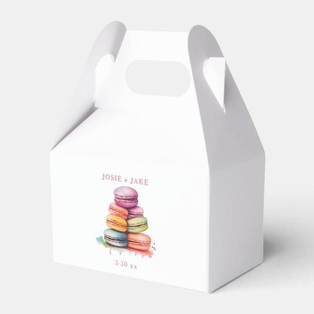 Caja Para Regalos Pastel Macarons Wedding Favor Gift Box (Front Side)