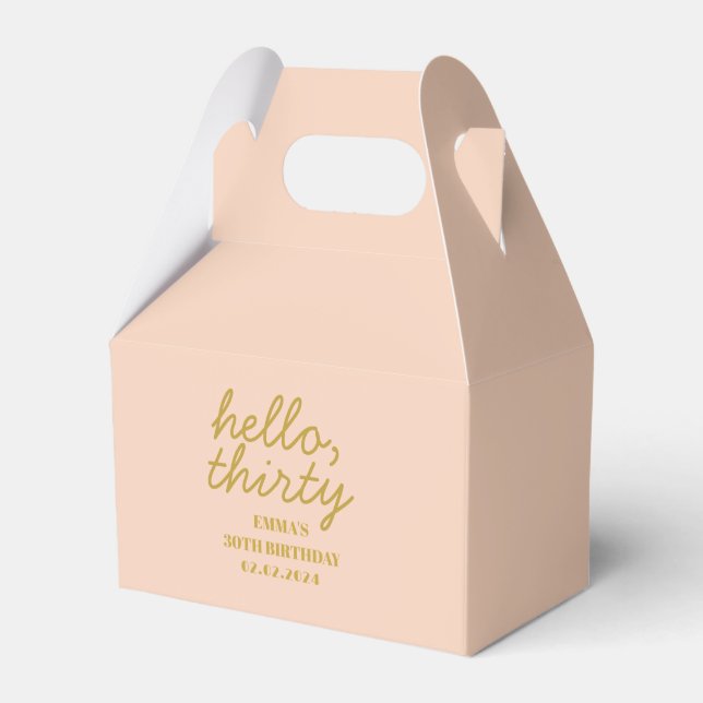 Caja Para Regalos Pastel Peachy Hello Thirthday Favor Box (Front Side)