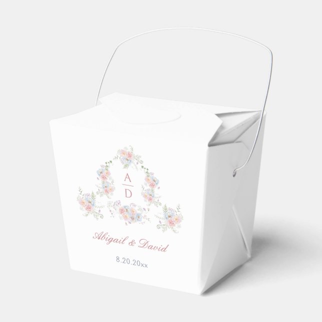 Caja Para Regalos Pastel Peonies Frame Boda Monogramas Sacar (Front Side)