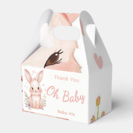 Caja Para Regalos Pastel Pink Baby Shower Treat Box Cute Bunny Party