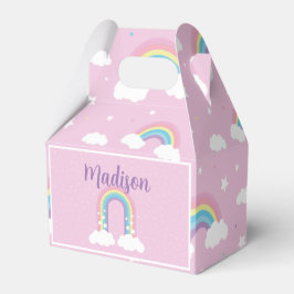 Caja Para Regalos Pastel Rainbow Pink Favor Box