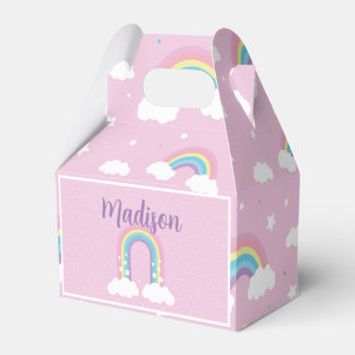 Caja Para Regalos Pastel Rainbow Pink Favor Box
