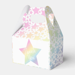 Caja Para Regalos Pastel Rainbow Stars Baby Shower Simple Moderno