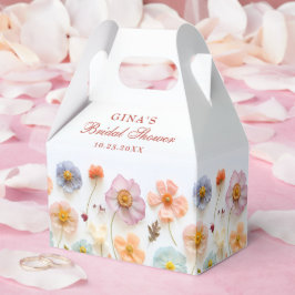 Caja Para Regalos Pastel Rosa Bohemiana Flor Silvestre Ducha Bridal
