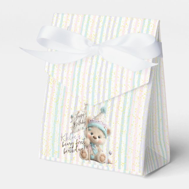 Caja Para Regalos Pastel Teddy Bear Birthday  (Front Side)