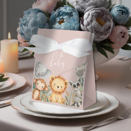 Caja Para Regalos Pastel Tropical Baby Shower Jungle Safari Animales