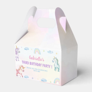 Caja Para Regalos Pastel Unicornio Rainbow Birthday Party Favor Box