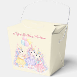 Caja Para Regalos Pastel Watercolor Unicorn Girls Birthday