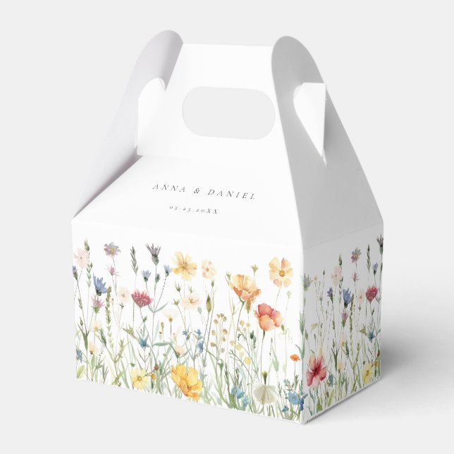 Caja Para Regalos Pastel Wildflower Wedding Favor Boxes (Front Side)