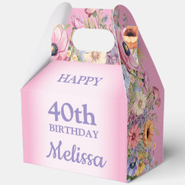 Caja Para Regalos Pastel Wildflowers Birthday Party 5"w x 3"l x 6.5"