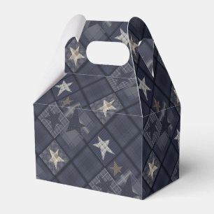 Caja Para Regalos Patchado azul