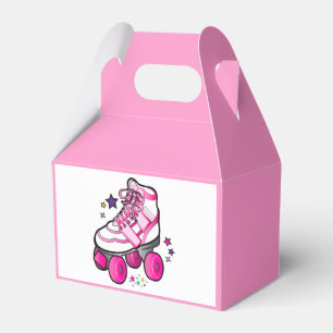 Caja Para Regalos Patín de ruedas en rosa con las estrellas