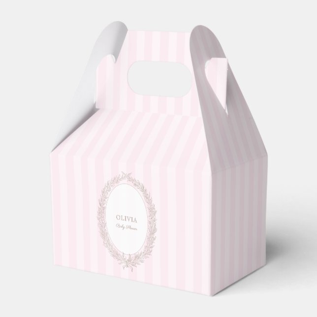 Caja Para Regalos Patisserie francesa Boulangerie Stripe rosa (Front Side)