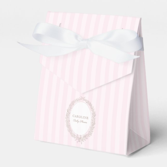 Caja Para Regalos Patisserie francesa Boulangerie Stripe rosa (Front Side)