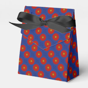 Caja Para Regalos Pato en azul con caleidoscopio rojo