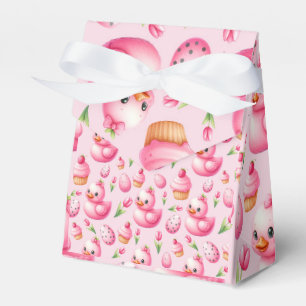 Caja Para Regalos Patos rosas, pasteles y huevos