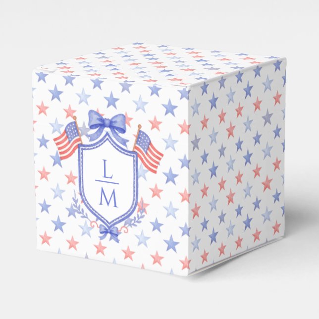 Caja Para Regalos Patriotic Blue and Red Stars (Costado Anverso)