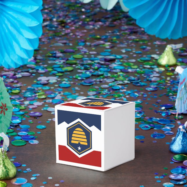 Caja Para Regalos Patriotic favor box with Flag of Utah, USA (Fiesta)