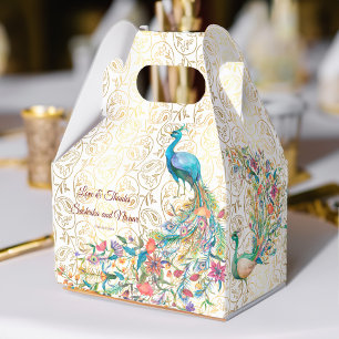 Caja Para Regalos Patrón árabe de pavo real Regalo de la boda india