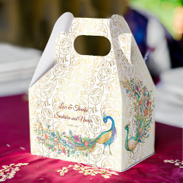 Caja Para Regalos Patrón árabe de pavo real Regalo de la boda india