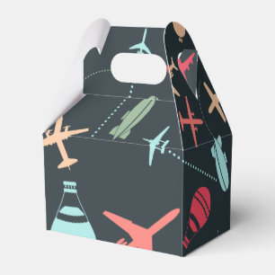 Caja Para Regalos Patrón avión negro y avión