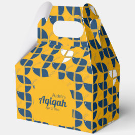 Caja Para Regalos Patrón azul amarillo, Aqiqah Baby Shower