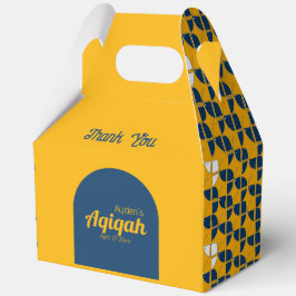 Caja Para Regalos Patrón azul amarillo, Aqiqah Baby Shower