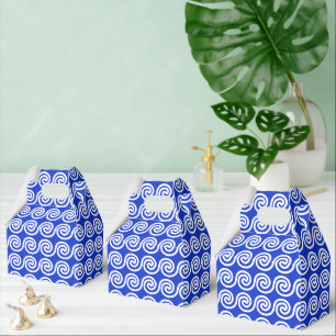 Caja Para Regalos Patrón azul de las ondas de las teclas del meandro