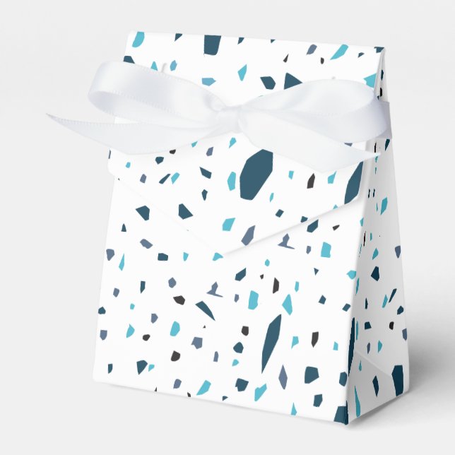 Caja Para Regalos Patrón azul de Terazzo (Front Side)