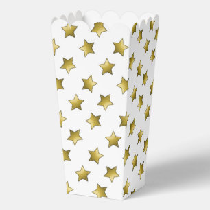 Caja Para Regalos Patrón blanco elegante de estrellas doradas