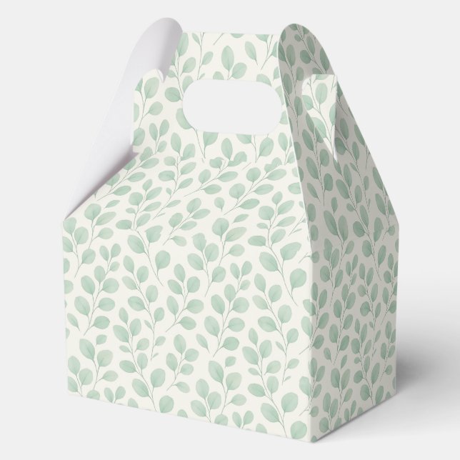 Caja Para Regalos Patrón Botánico de Eucalipto (Reverso )