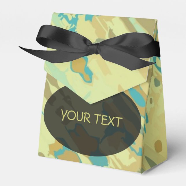 Caja Para Regalos Patrón - camuflaje de salpicaduras + tu texto (Front Side)