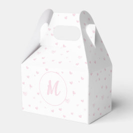 Caja Para Regalos Patrón cardíaco rosado Girly Romántico Monogramado