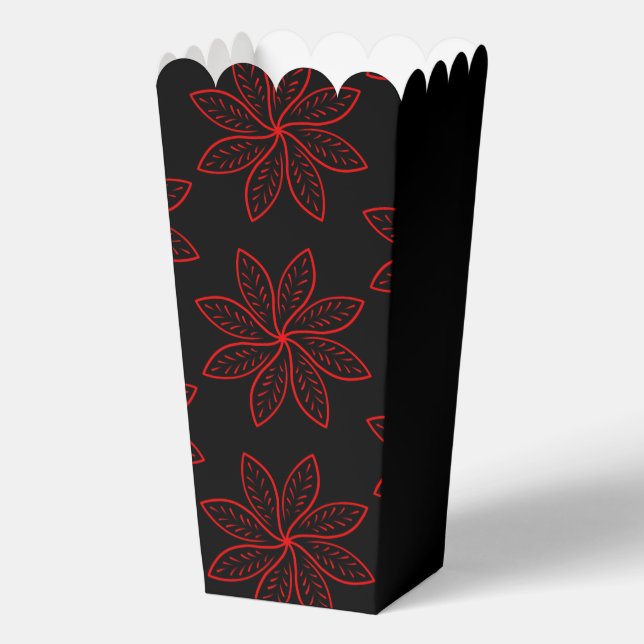 Caja Para Regalos Patrón Carmesí sobre Negro (Reverso )
