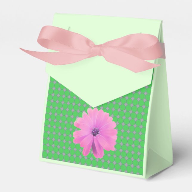 Caja Para Regalos Patrón circular Flor de margarita rosa (Front Side)