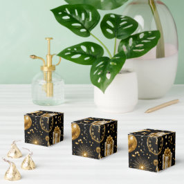 Caja Para Regalos Patrón Clásico de Celebración de Año Nuevo de Lujo