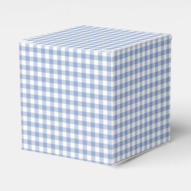 Caja Para Regalos Patrón clásico de Gingham azul comprobado (Costado Anverso)