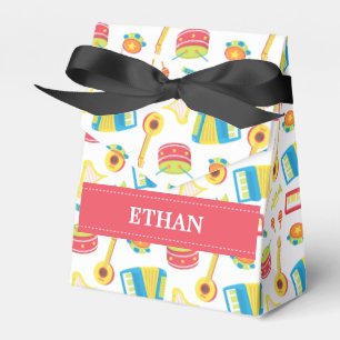 Caja Para Regalos Patrón Colorido de Instrumentos Musicales para Niñ