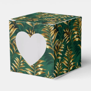 Caja Para Regalos Patrón continuo con helechos dorados