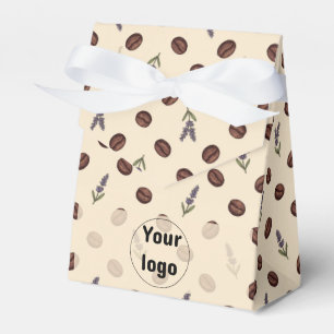Caja Para Regalos Patrón continuo de granos de café vintage y lavand