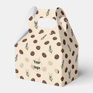 Caja Para Regalos Patrón continuo de granos de café y lavanda vintag