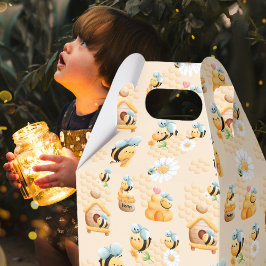 Caja Para Regalos Patrón de abeja de miel infantil