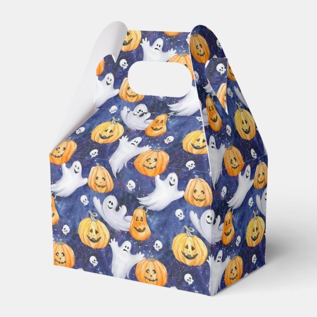 Caja Para Regalos Patrón de acuarela de Halloween (Front Side)