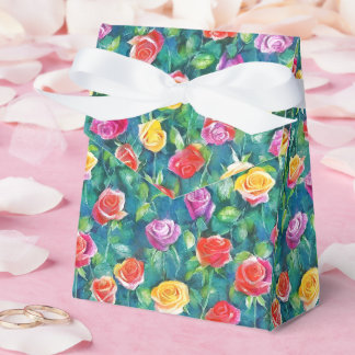 Caja Para Regalos Patrón de acuarela de jardín de rosas pastel lindo