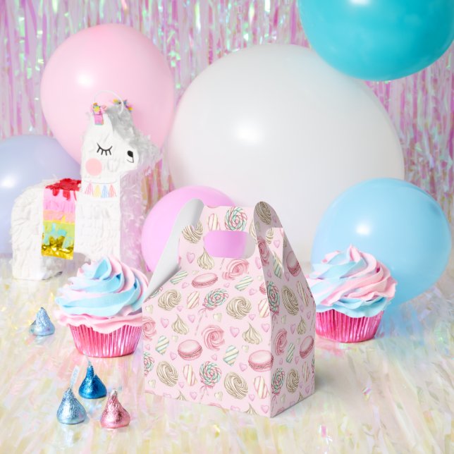 Caja Para Regalos Patrón de acuarela rosa dulce (Fiesta)